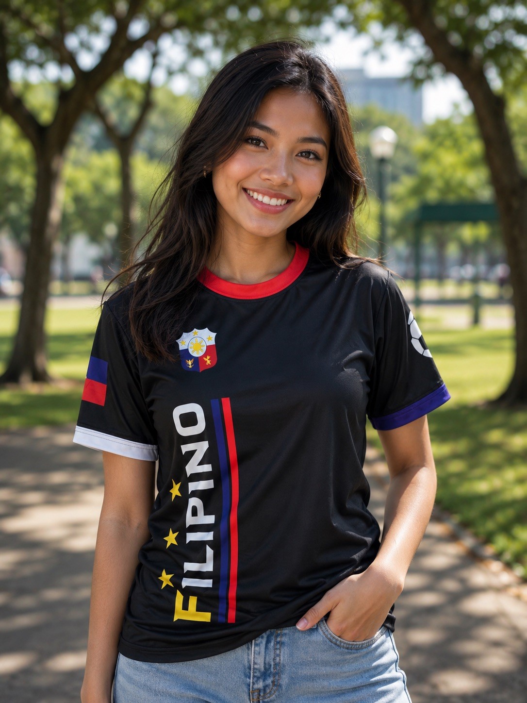 Filipino Black Soccer Jersey. Philippines Pilipinas Pinoy. Adult Medium. NWOT
