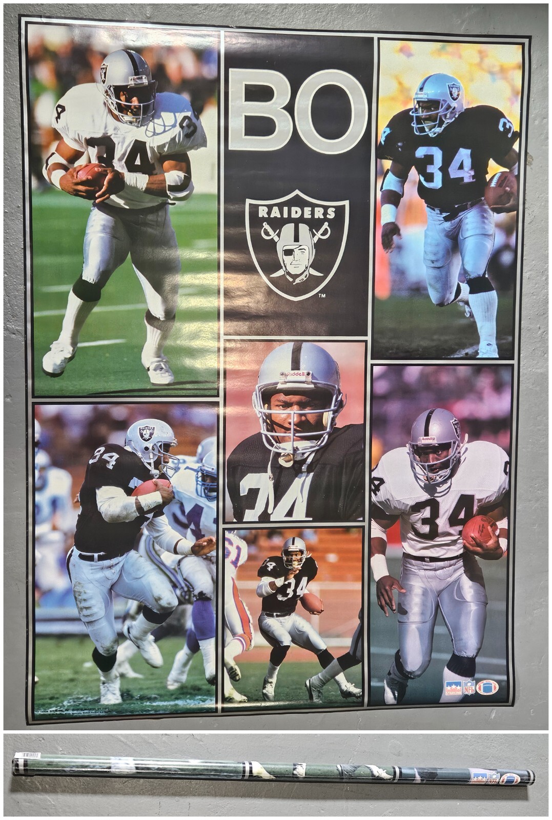 Bo Jackson 1990 NOS SEALED VINTAGE LA Raiders Starline 42×58″ Subway Poster RARE