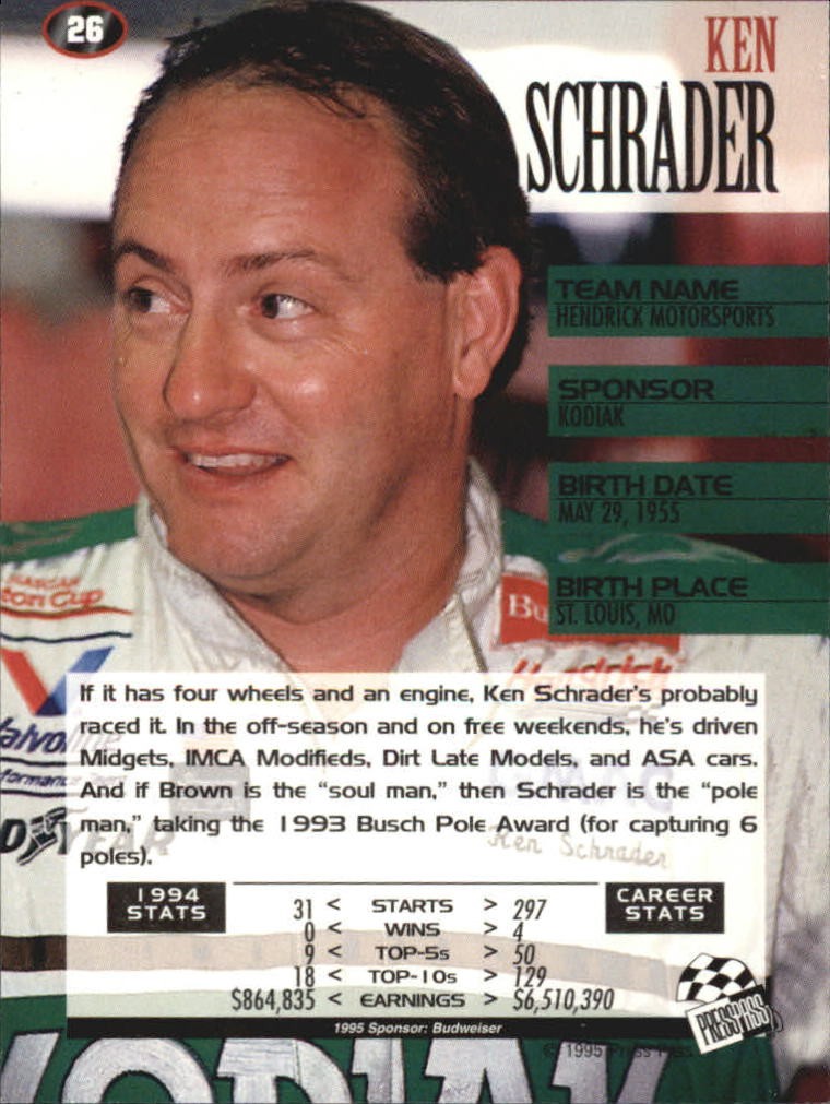 1995 Press Pass #26 Ken Schrader – RAC