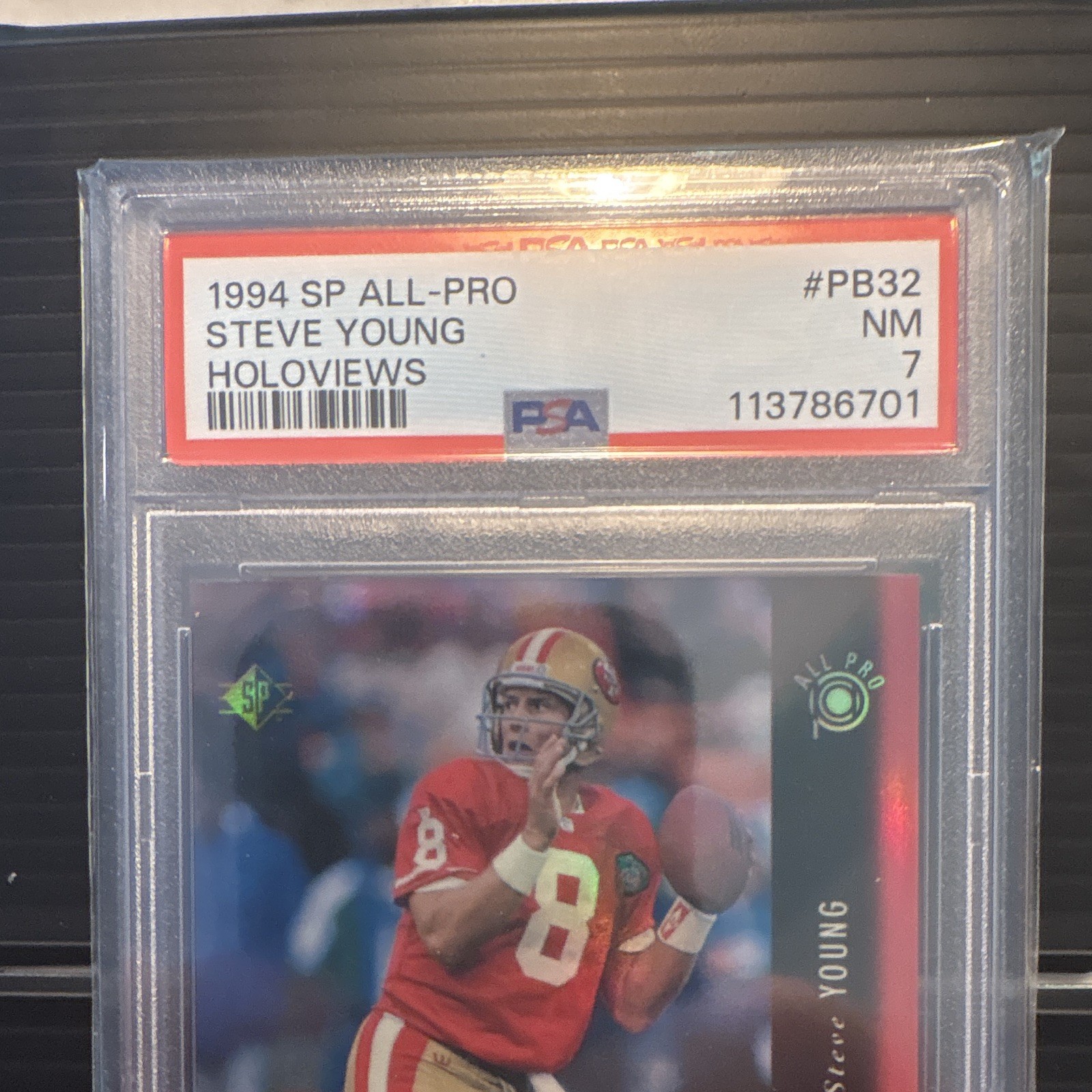 Upper Deck 1994 SP All-Pro Holoviews Steve Young 49ers #PB32 PSA 7