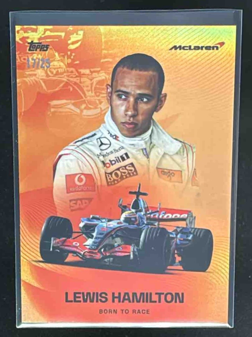 2025 Topps Mclaren Racing Lewis Hamilton Born to Race Orange /25