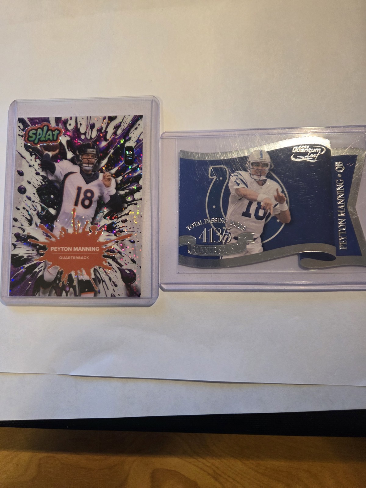 Peyton Manning 🏈🏈 Wild Card 7/8 and Leaf /4136 2 Card Lot