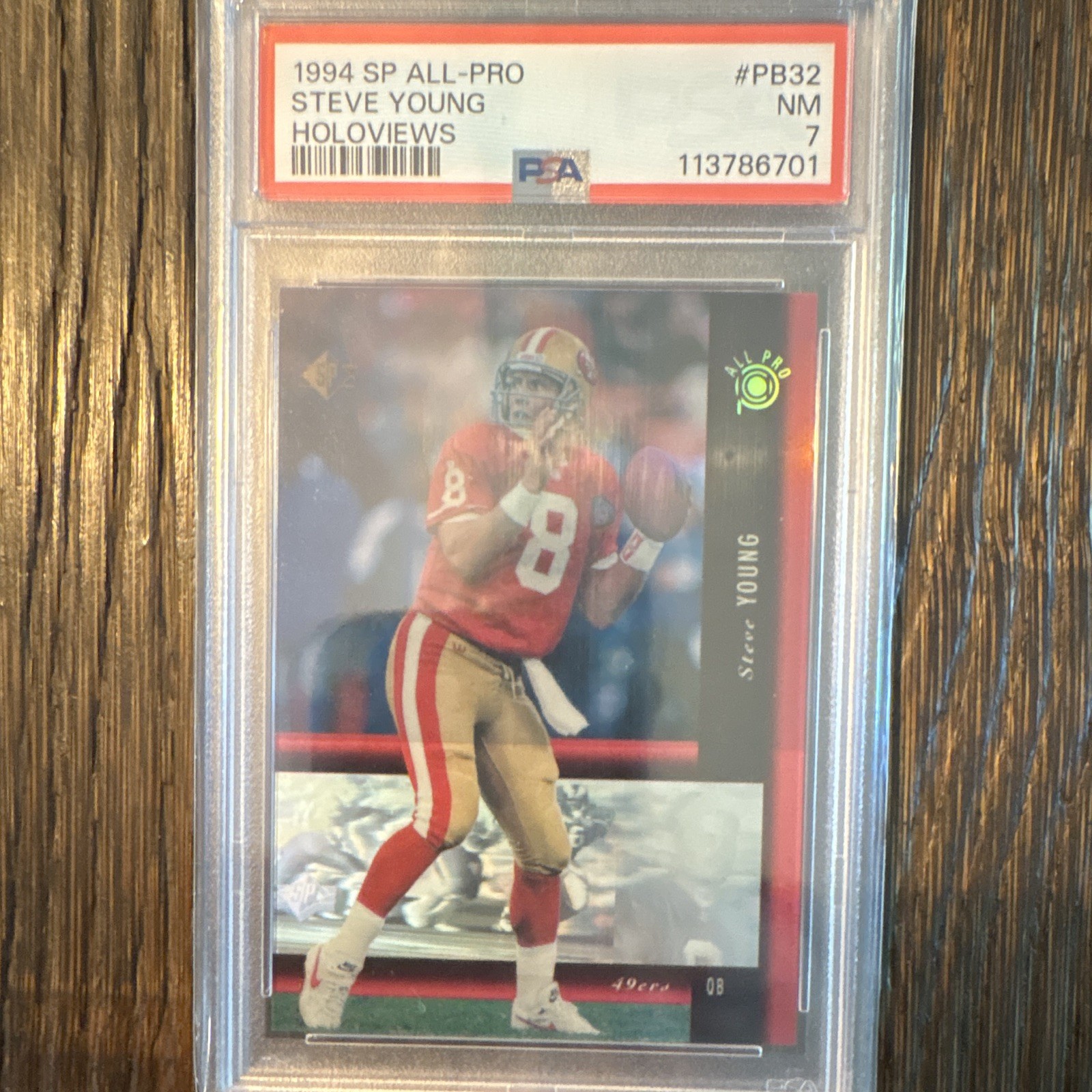 Upper Deck 1994 SP All-Pro Holoviews Steve Young 49ers #PB32 PSA 7