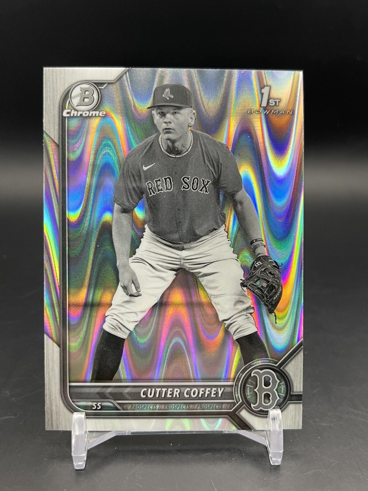2022 Bowman Draft Chrome #BDC-200 Cutter Coffey – Black & White RayWave