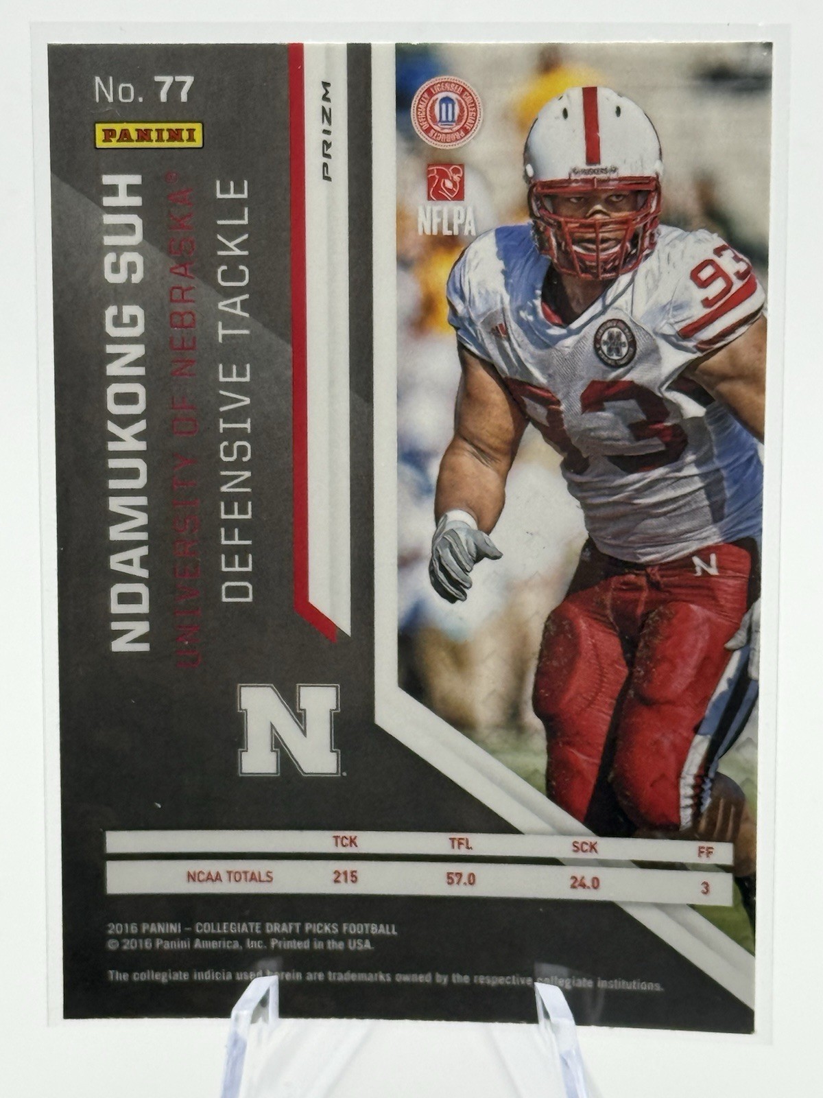 2016 Prizm Collegiate Draft Picks – Ndamukong Suh Silver Prizm (RC) #77