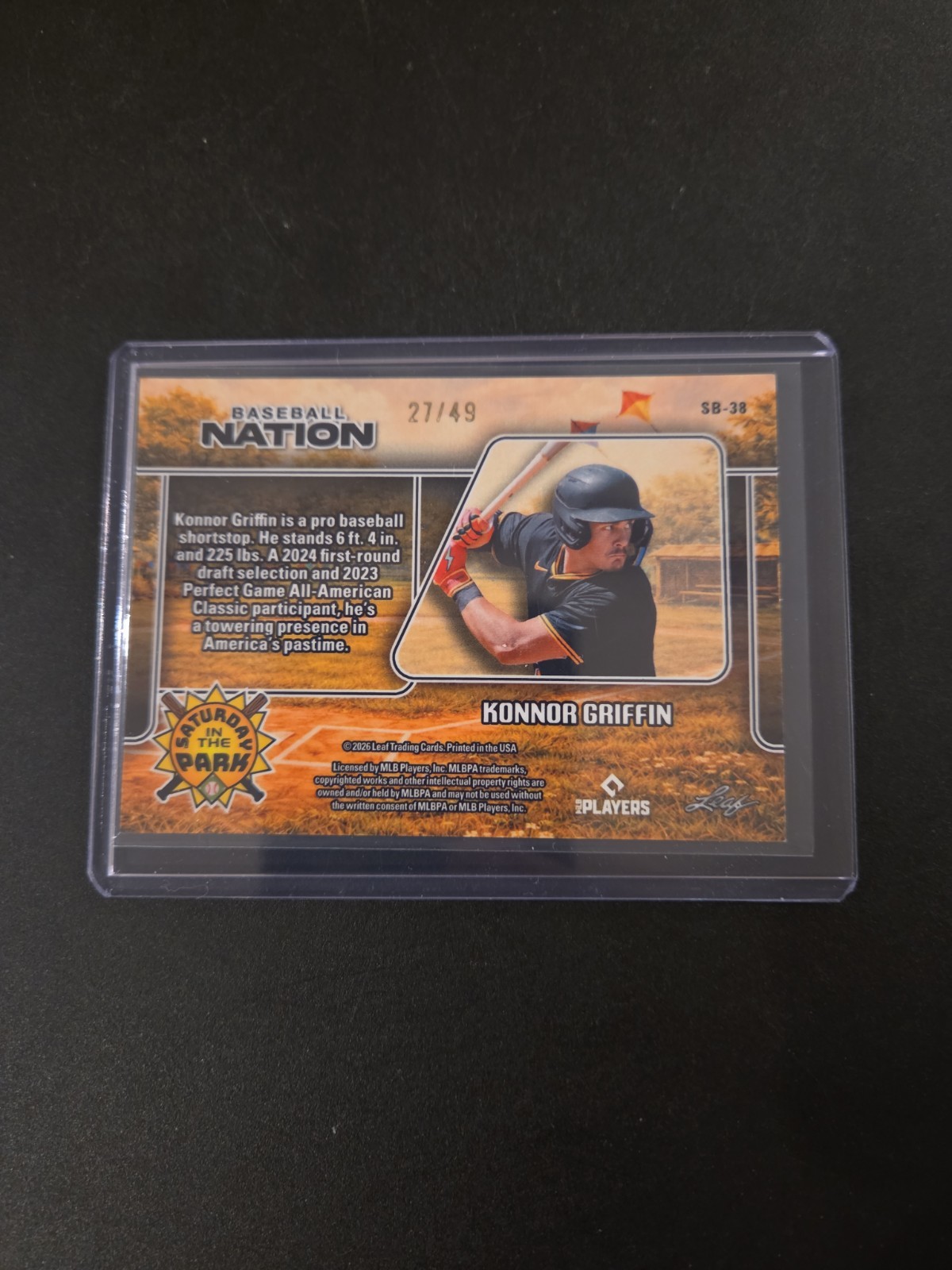 2026 Baseball Nation – Konnor Griffin /49 #SB-38 Pittsburgh Pirates