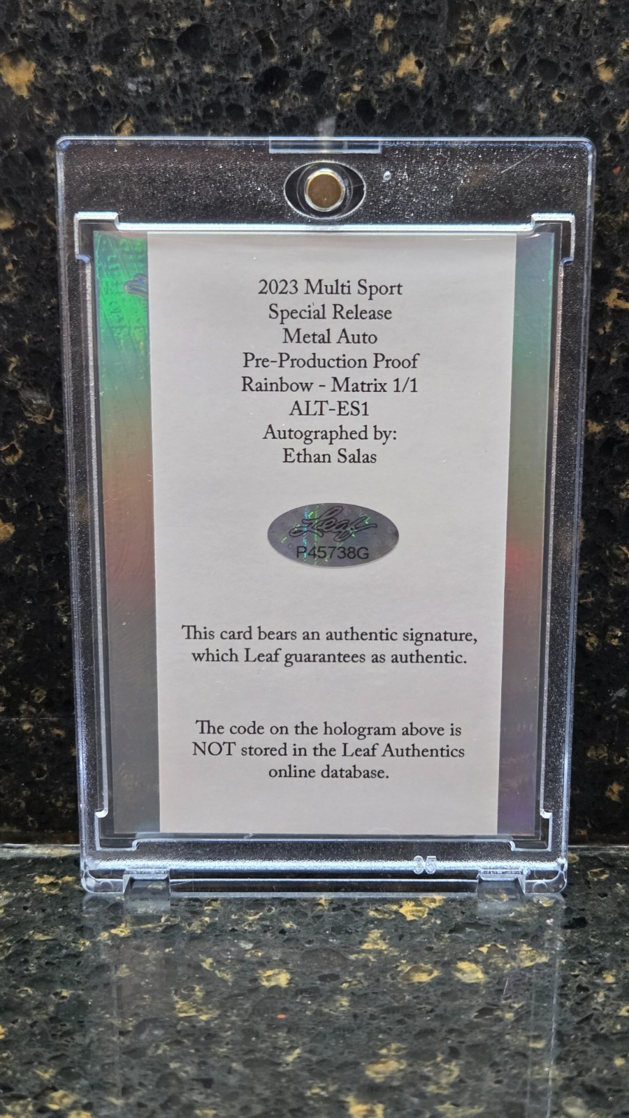 🔥🔥 Ethan Salas 2023 Leaf Metal Ultra Rare 1/1 Auto