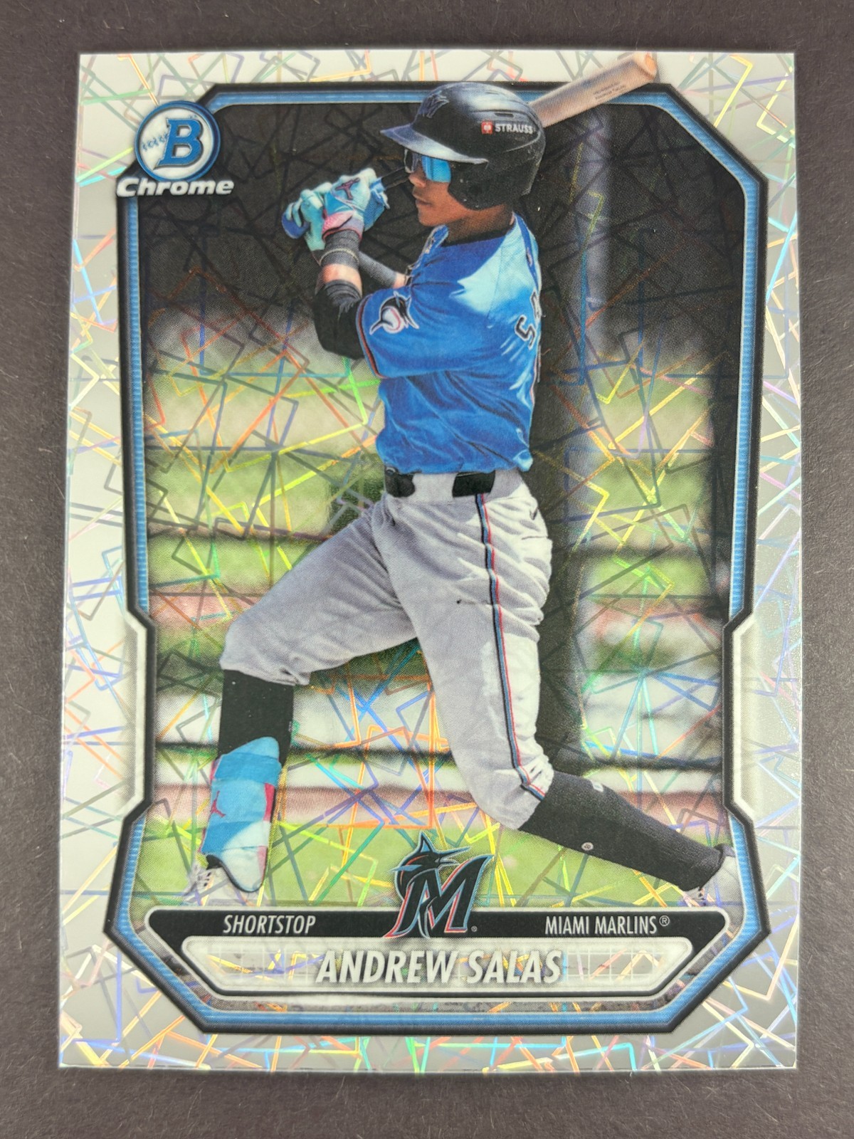 Andrew Salas – 2026 Bowman Chrome Prospects – Laser Refractor #BCP-55 – Marlins