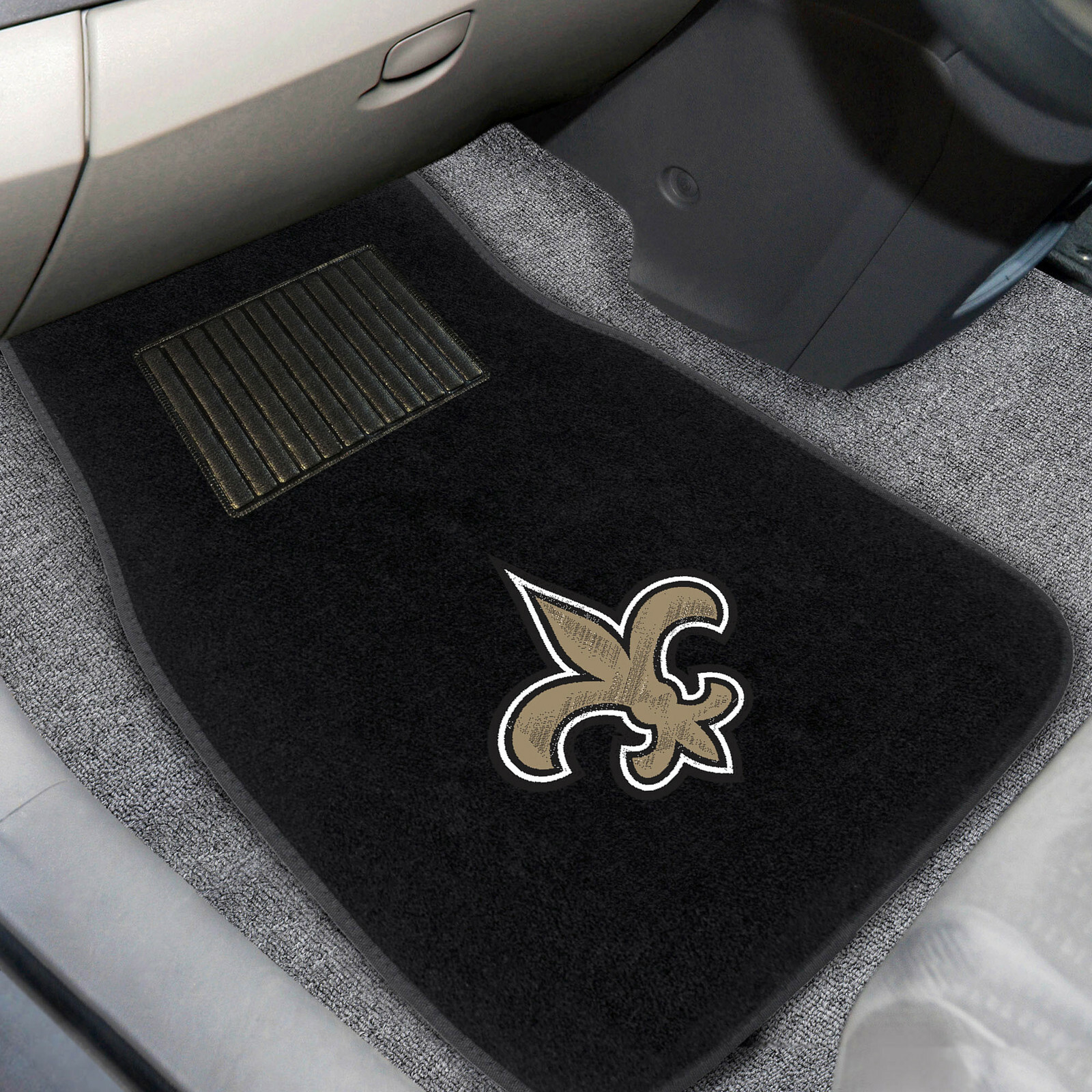 4PC NFL New Orleans Saints Car Truck Black All Weather Carpet Floor Mats Set