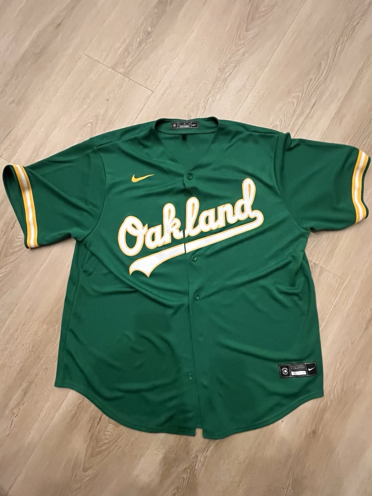 NIKE MLB OAKLAND ATHLETICS ALT TEAM JERSEY KELLY GREEN Sz XLMen’s T770 NWOT