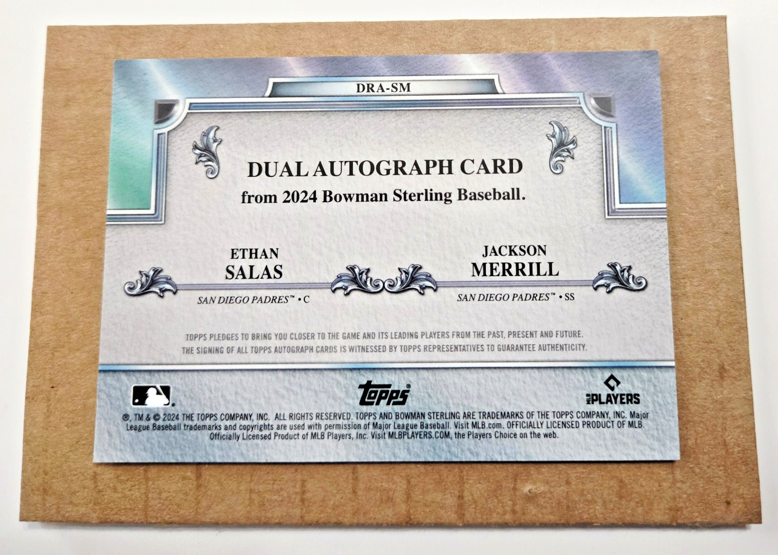 JACKSON MERRILL/ETHAN SALAS – 2024 Bowman Sterling Dual Auto Rose Gold #13/15