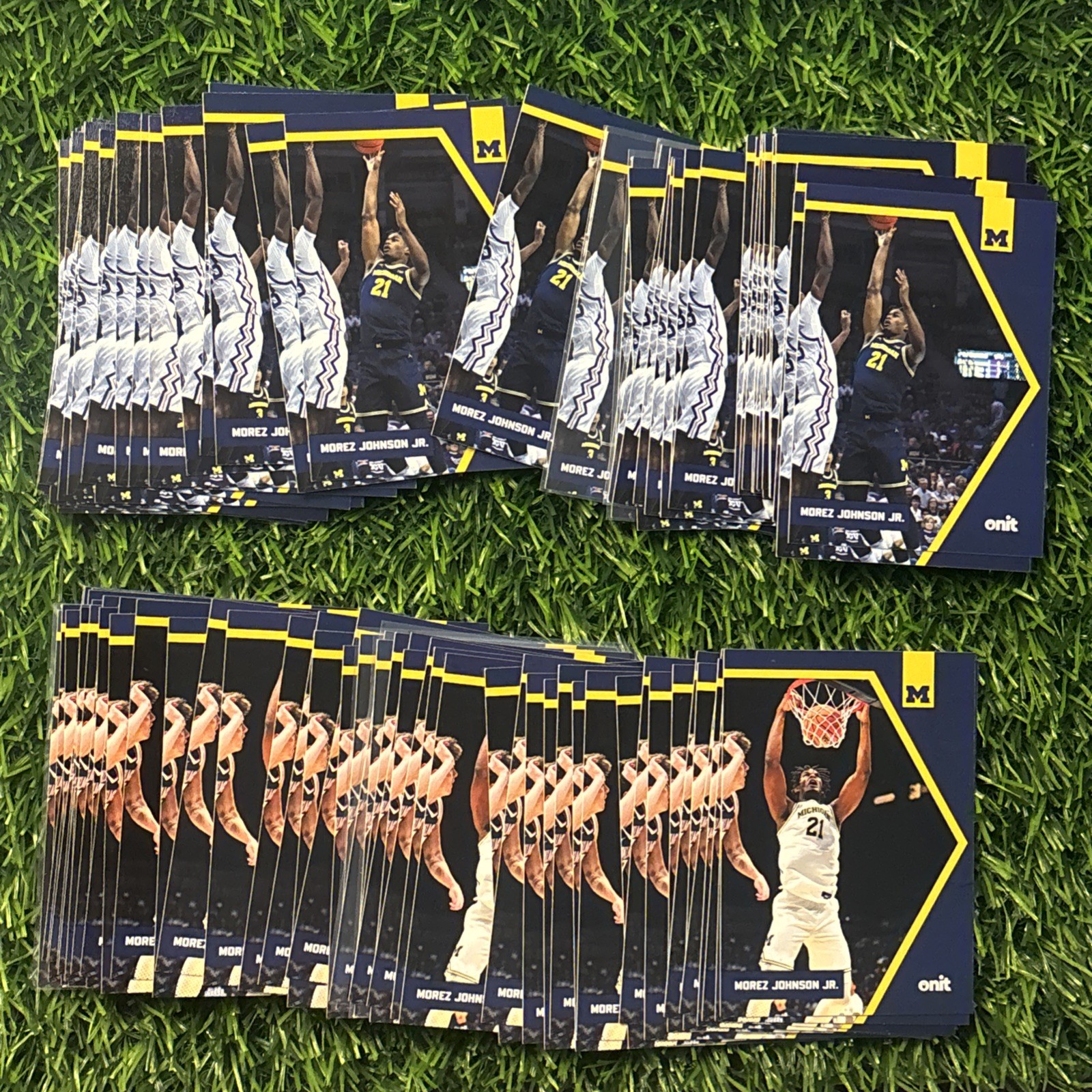 Lot of 97 Michigan Wolverines 2025-26 ONIT Morez Johnson Jr. Base and Variations