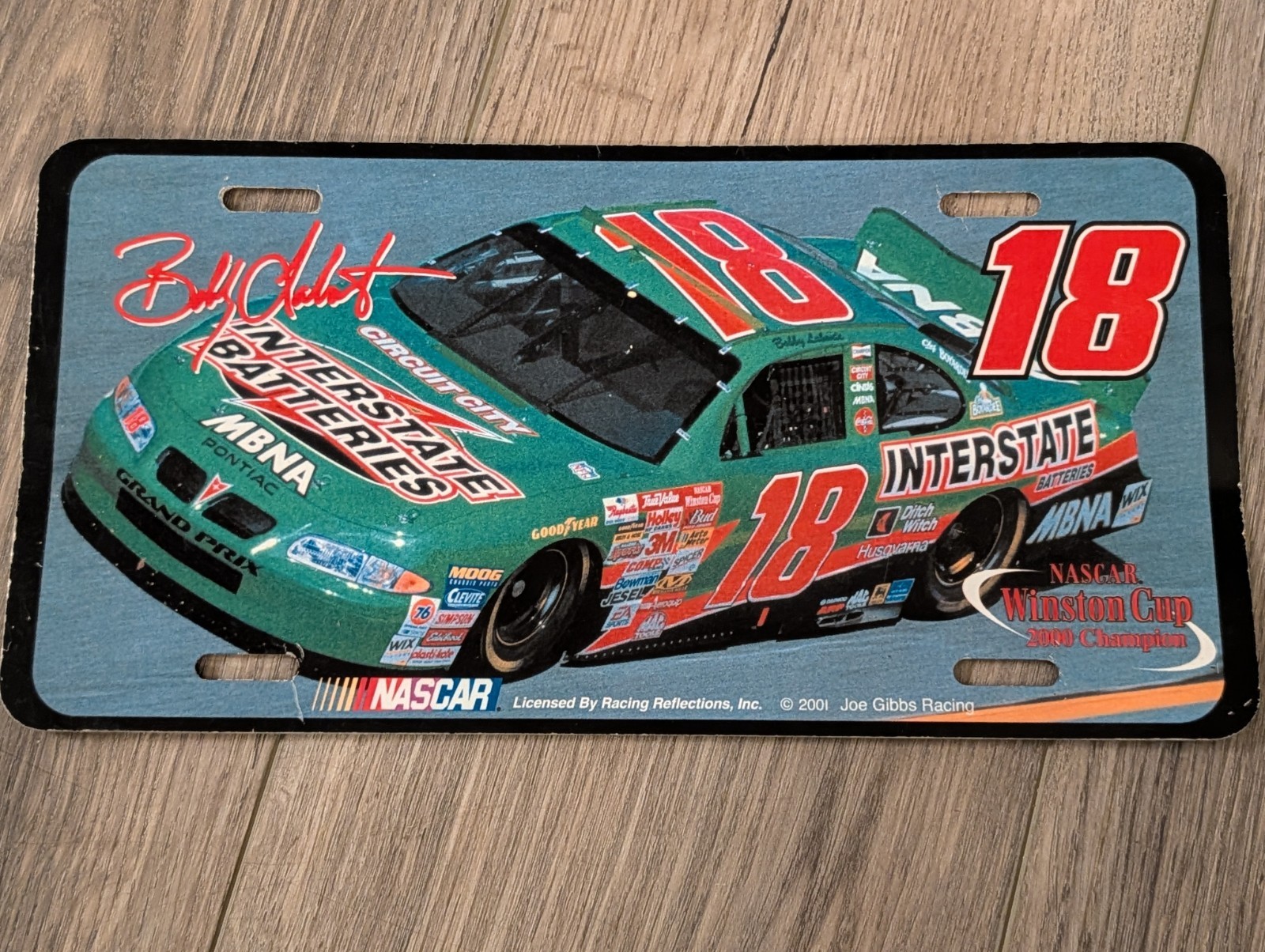 Racing Reflections NASCAR Bobby Labonte #18 Interstate Batteries Joe Gibbs Plate