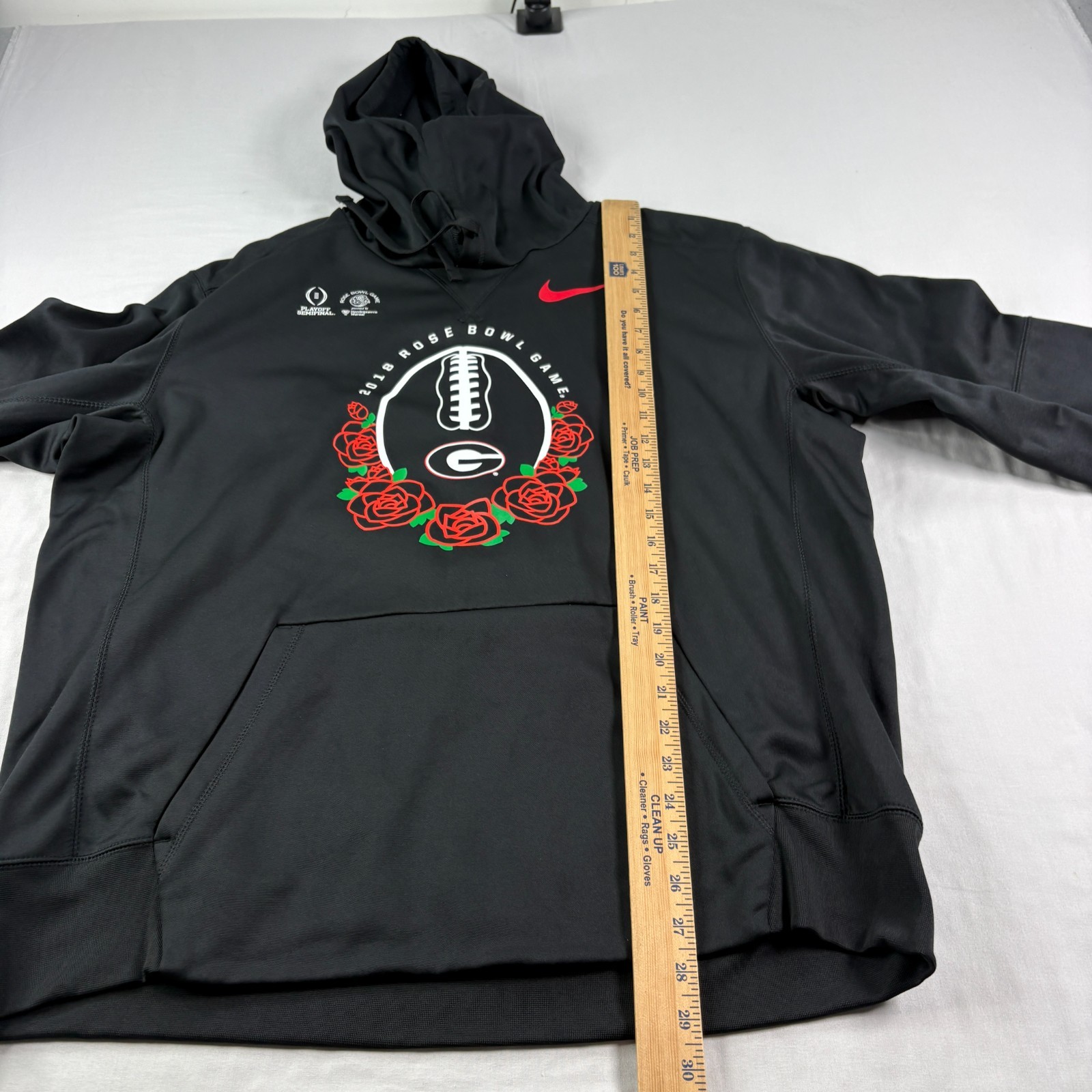 Georgia Bulldogs Nike Hoodie Mens XL Black Rose Bowl Graphic Pullover Sweatshirt