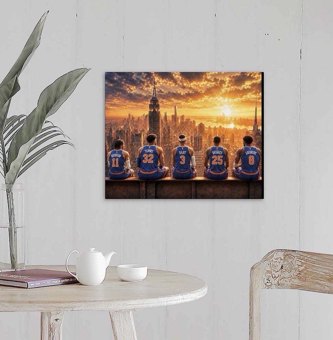 🏀 NEW YORK KNICKS – THE CITY AWAITS 🏀 16×20 Canvas Brunson Towns Hart Bridges