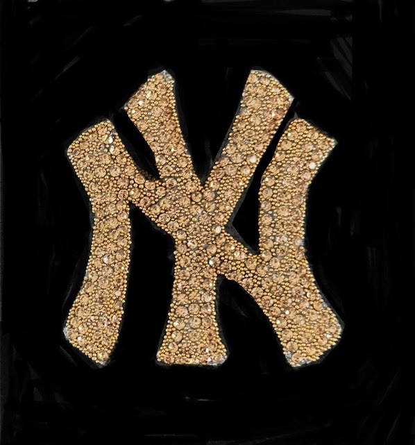 New York Yankees Gold Rhinestone Patch 2” X 2” 3D Crystal Heat Transfer