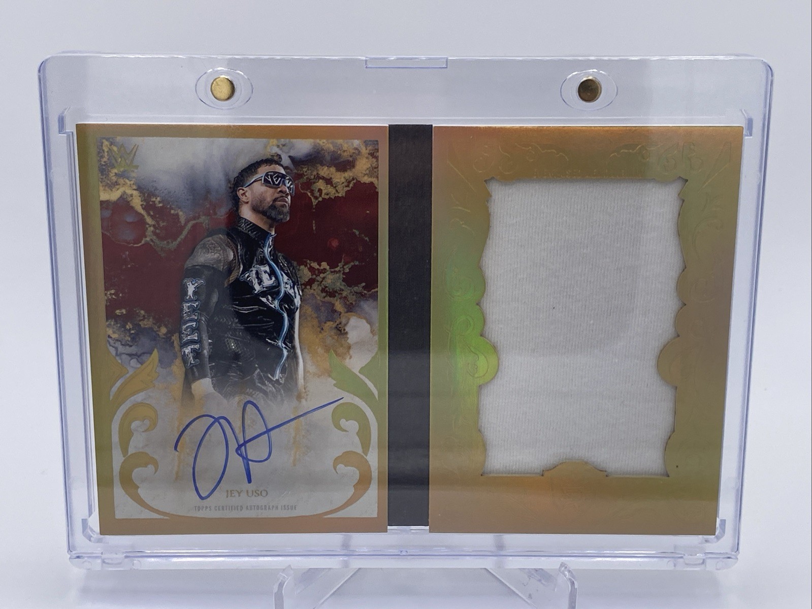 2025 Topps Royalty WWE JEY USO – Autographed Jumbo Relic Booklet – /25