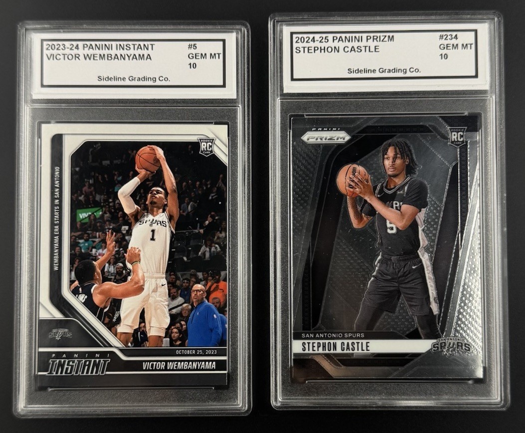 Victor Wembanyama Debut & Stephon Castle Rookie Graded Gem Mint 10 Panini Set