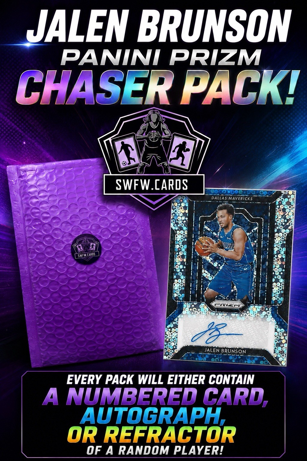 Jalen Brunson Autograph Rookie Prizm Fastbreak Chase 🏆✅🧡