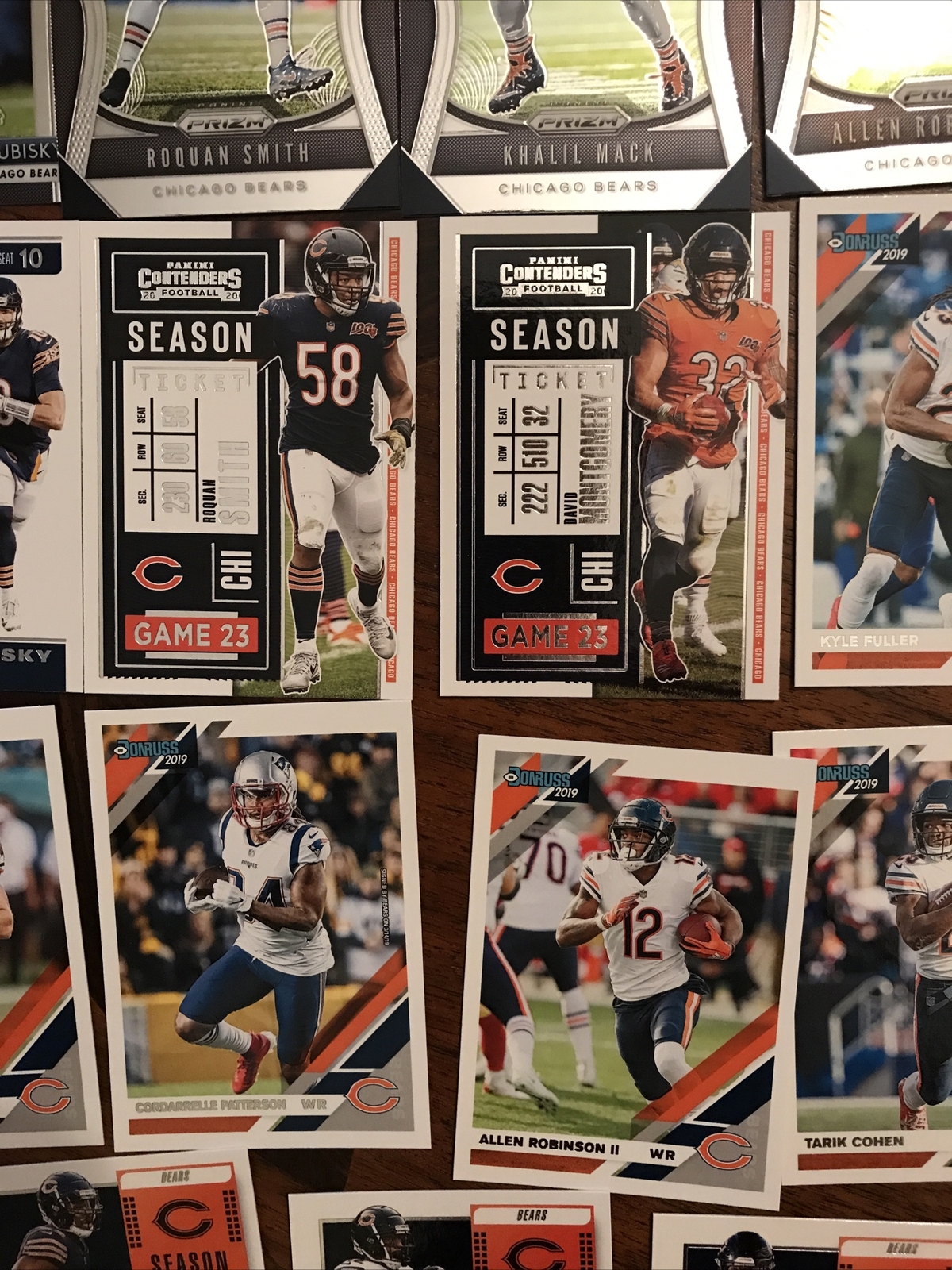 Chicago Bears Cards Mack, Montgomery, Urhlacher, Robinson, Option #1