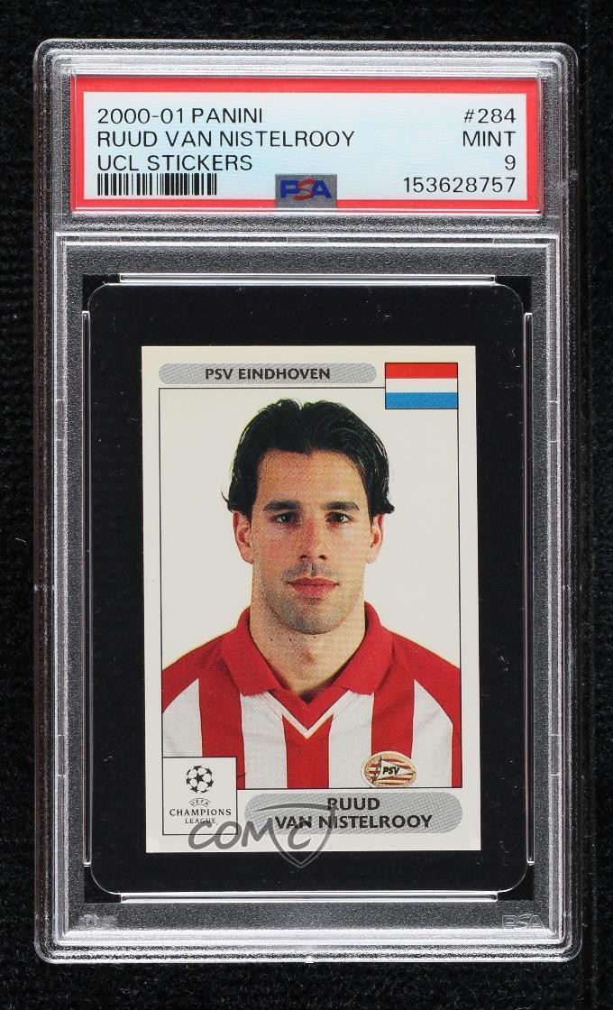 2000-01 Panini UEFA Champions League Stickers Ruud Van Nistelrooy PSA 9 MINT 7f0