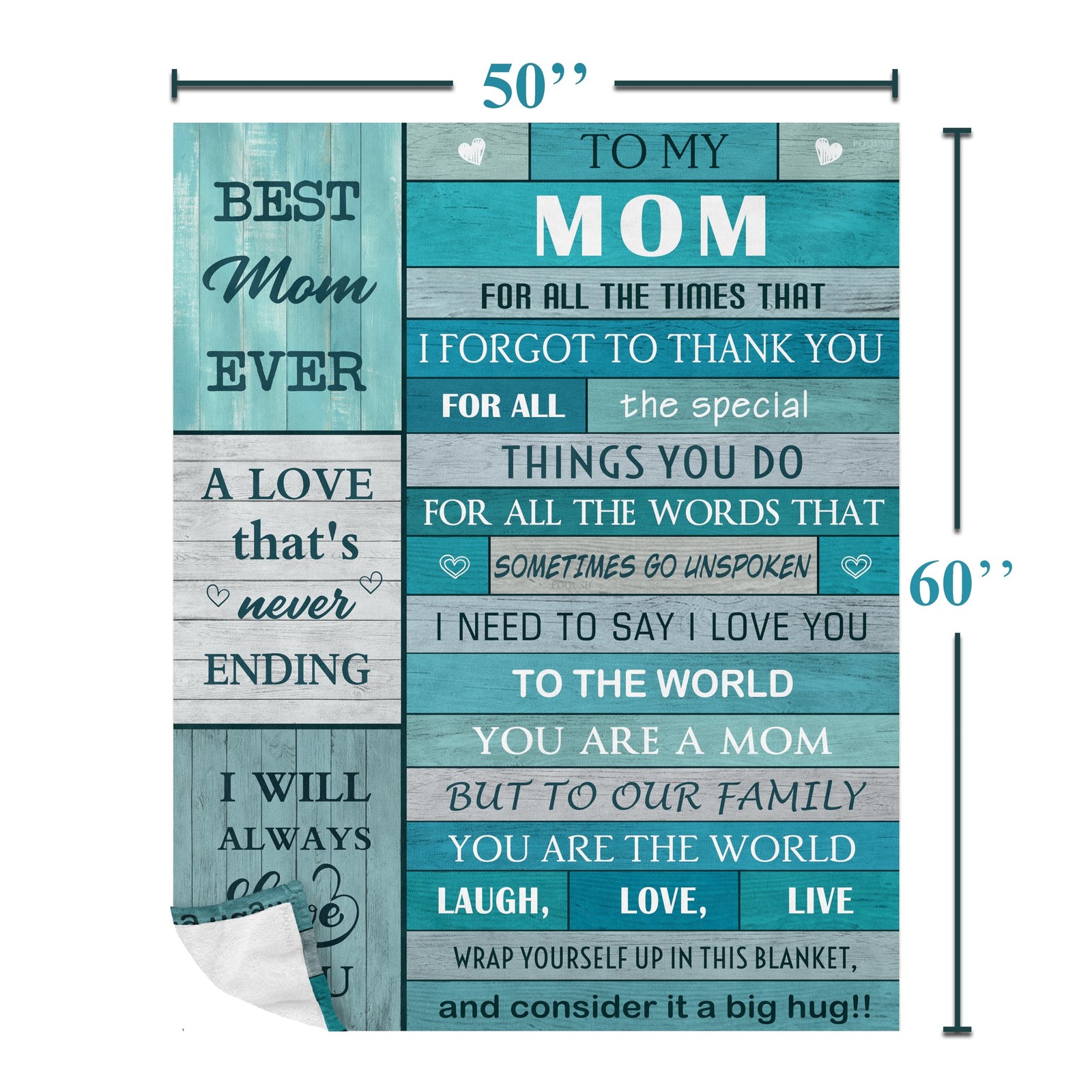 POQUSH Gifts for Mom, Birthday Moms, Mom Gift 60x50in,