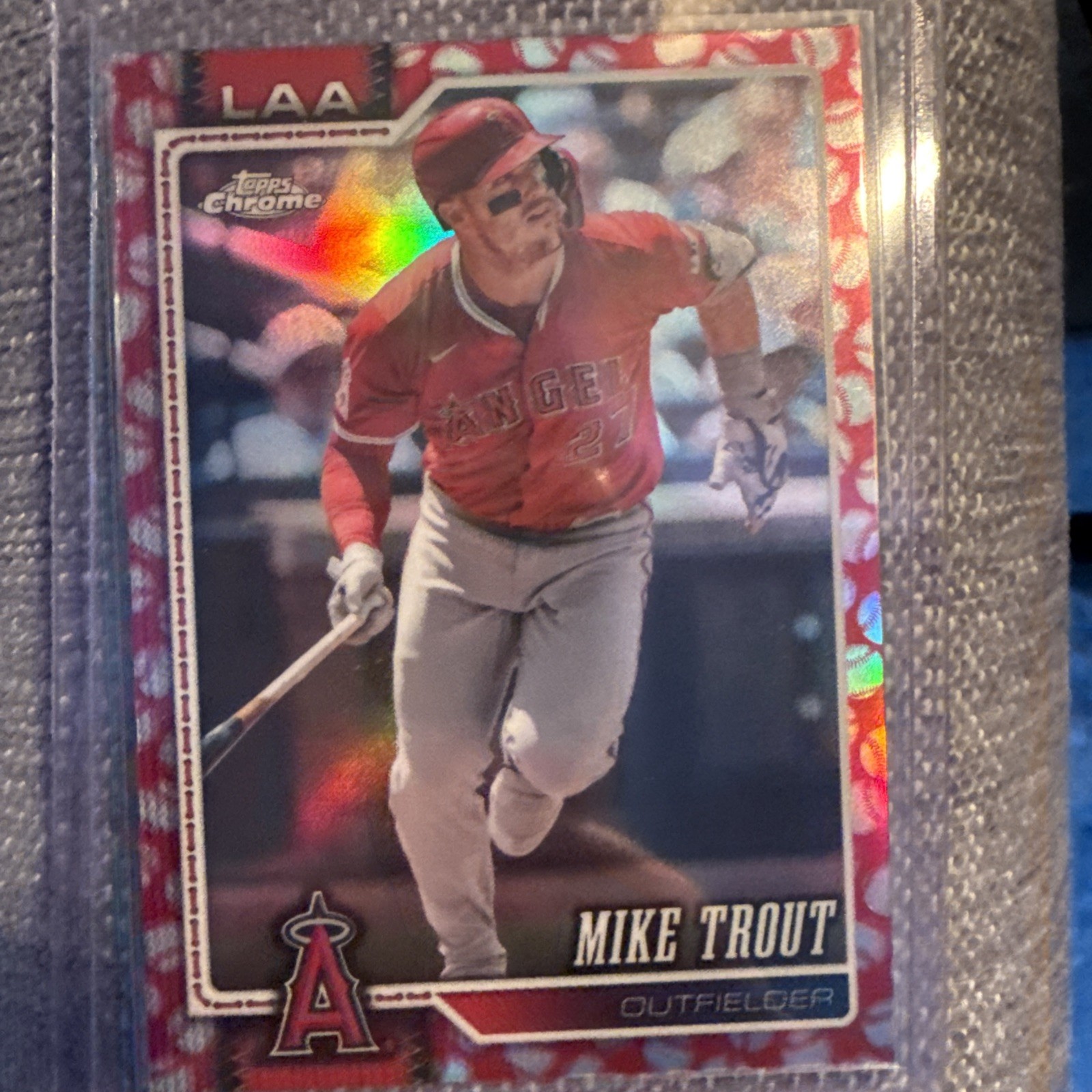 2026 Topps Chrome – Mike Trout # 200 Baseball Seams Parallel LAA