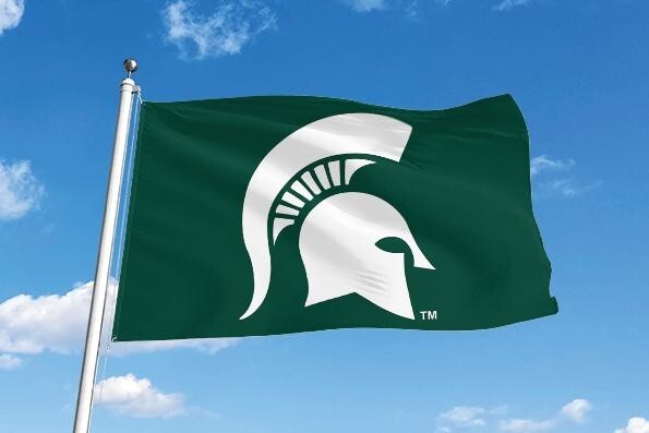 MICHIGAN STATE SPARTANS 3’X5′ FLAG BANNER 100% FULL COLOR ON BOTH SIDES OF FLAG