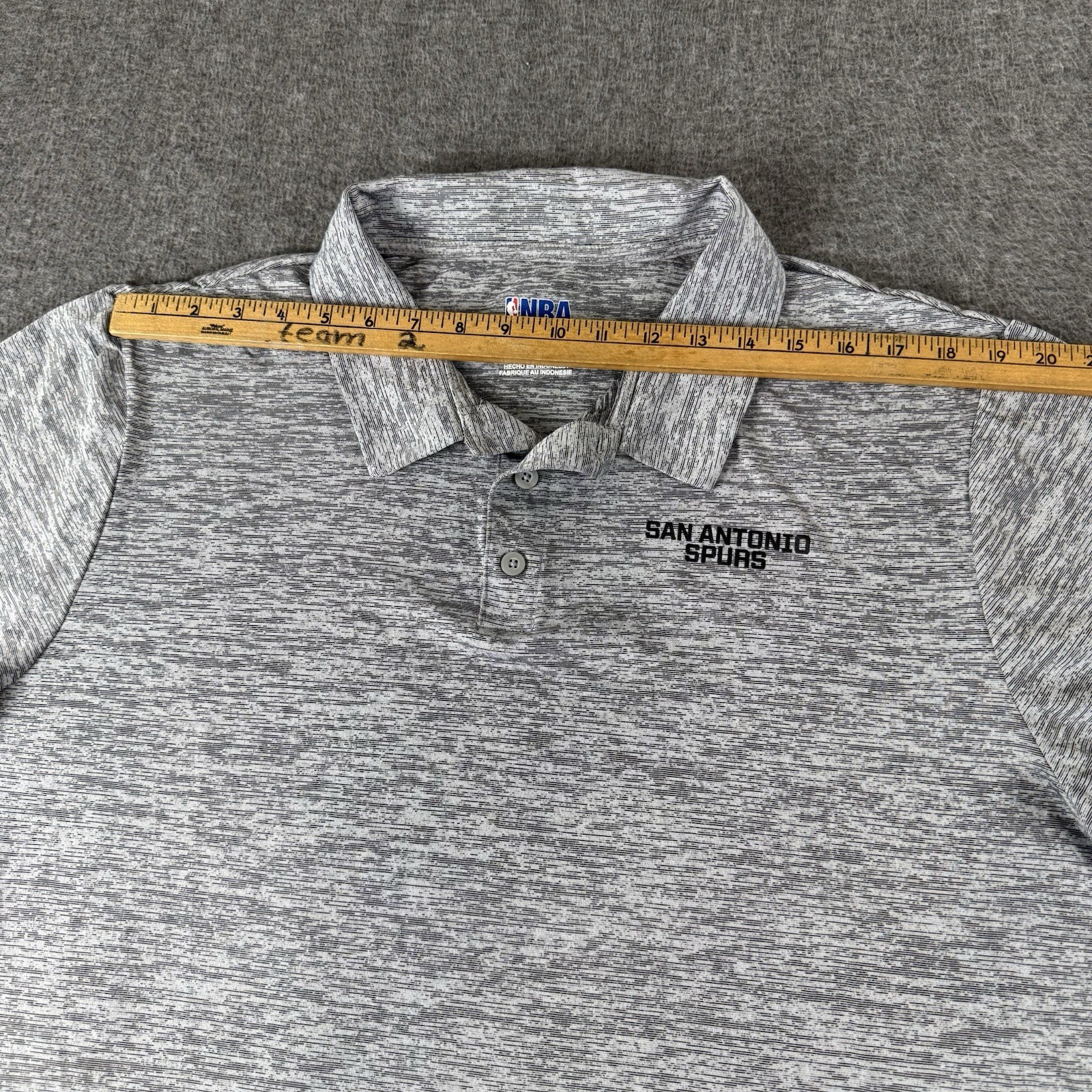 San Antonio Spurs Polo Shirt Mens 2XL Gray Space Golf NBA Basketball Performance
