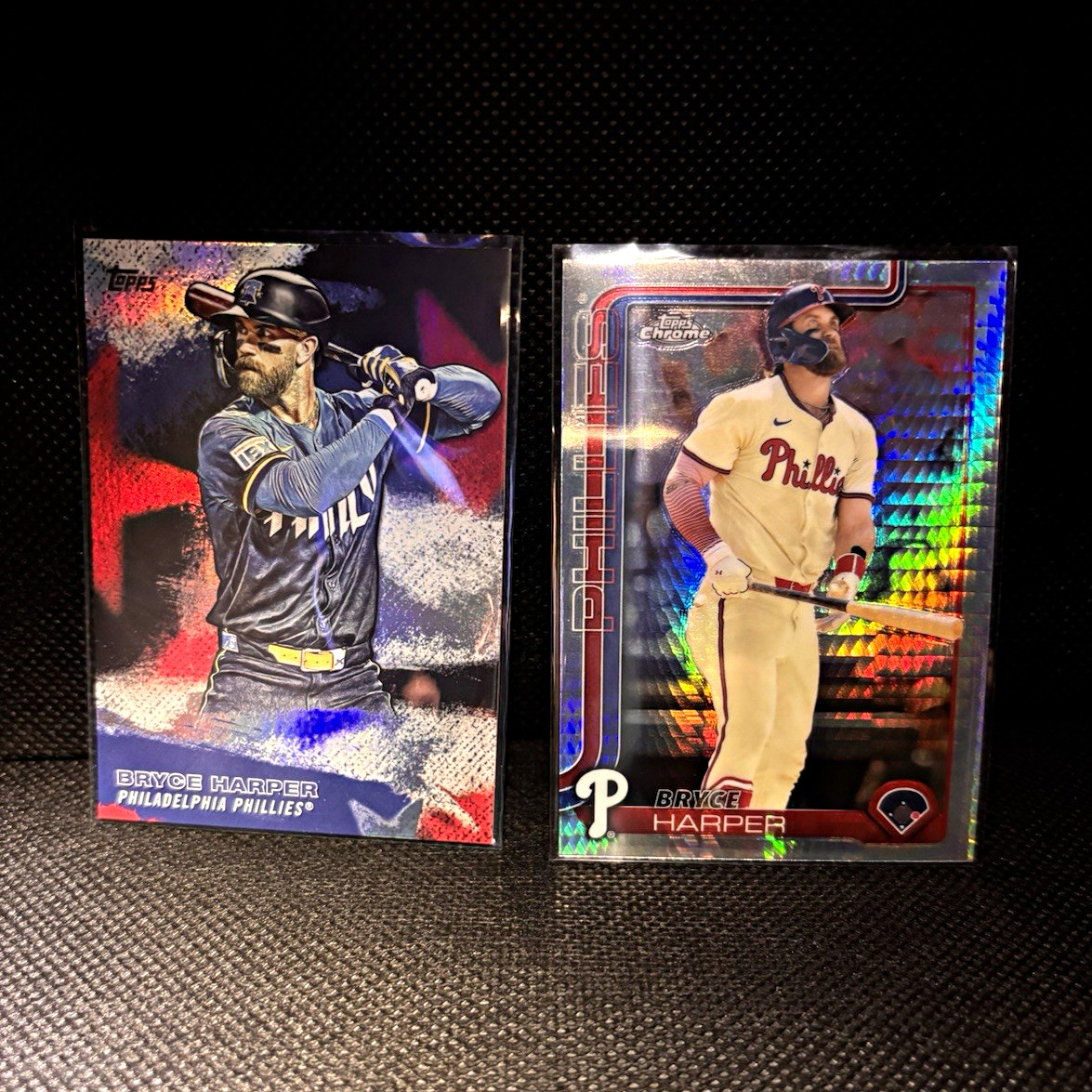 Topps 2023 Bryce Harper Phillies 2-Card Lot SMLB-2 #150 Chrome