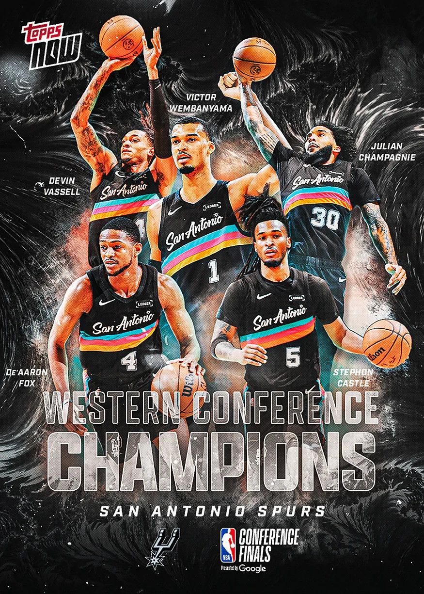 San Antonio Spurs – 2025-26 NBA Topps NOW – Card WCSA WEST CHAMPS