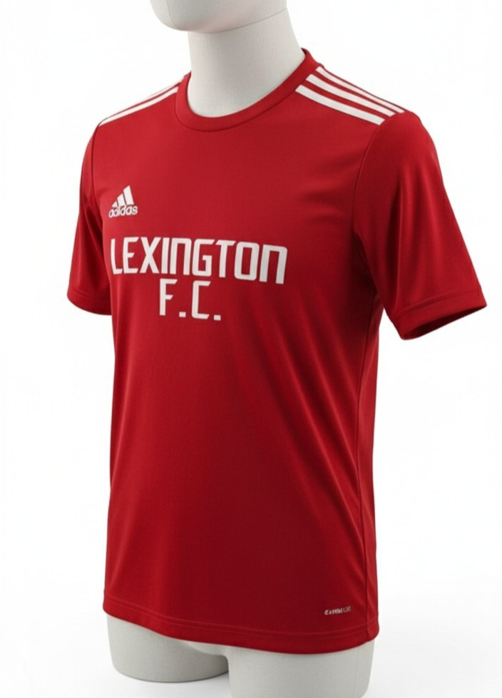 Men’s S Adidas Lexington FC Soccer Jersey Red Climalite Short Sleeve Fan Apparel