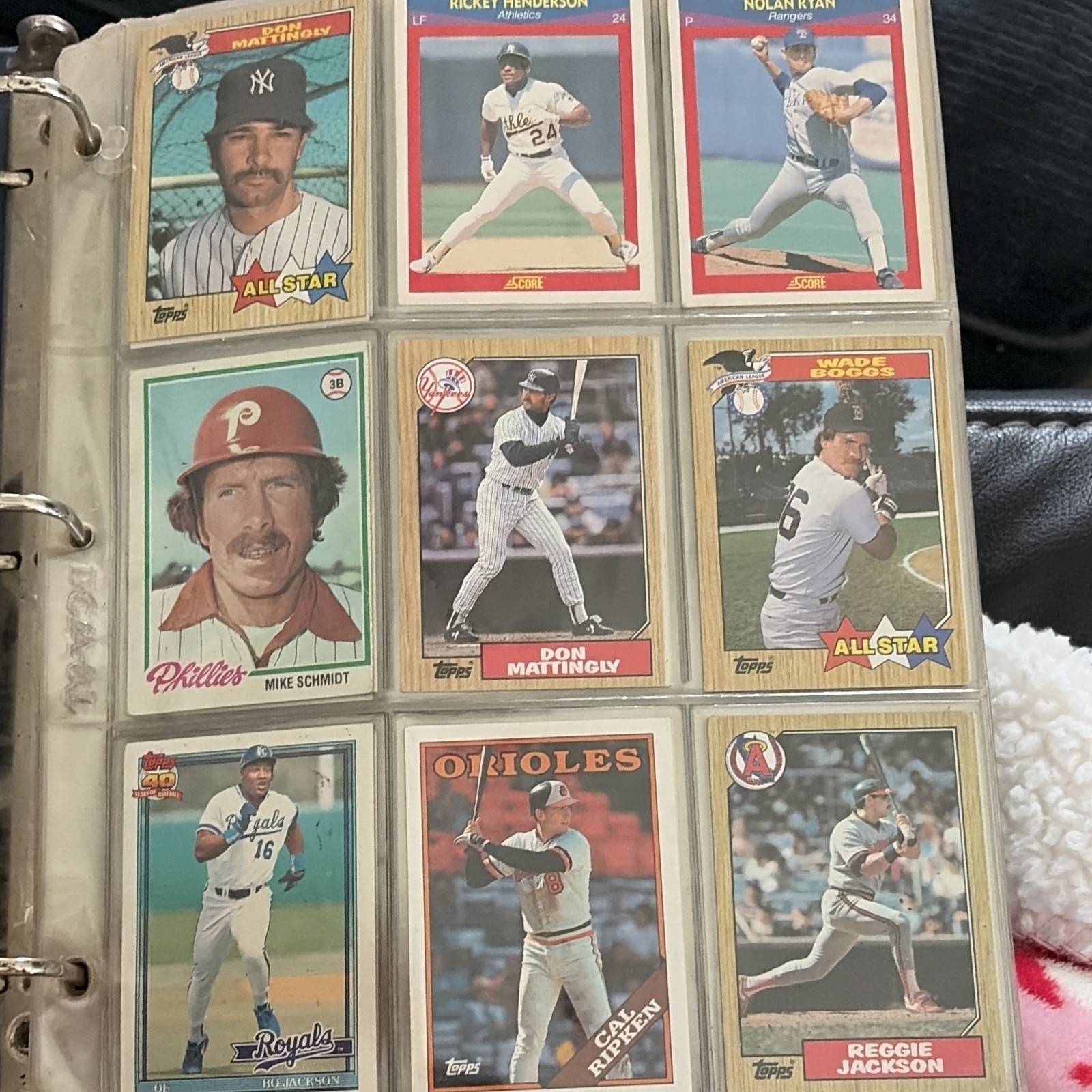 Topps 1991 MLB All-Star 9-Card Lot Mattingly Schmidt Henderson Ryan Boggs