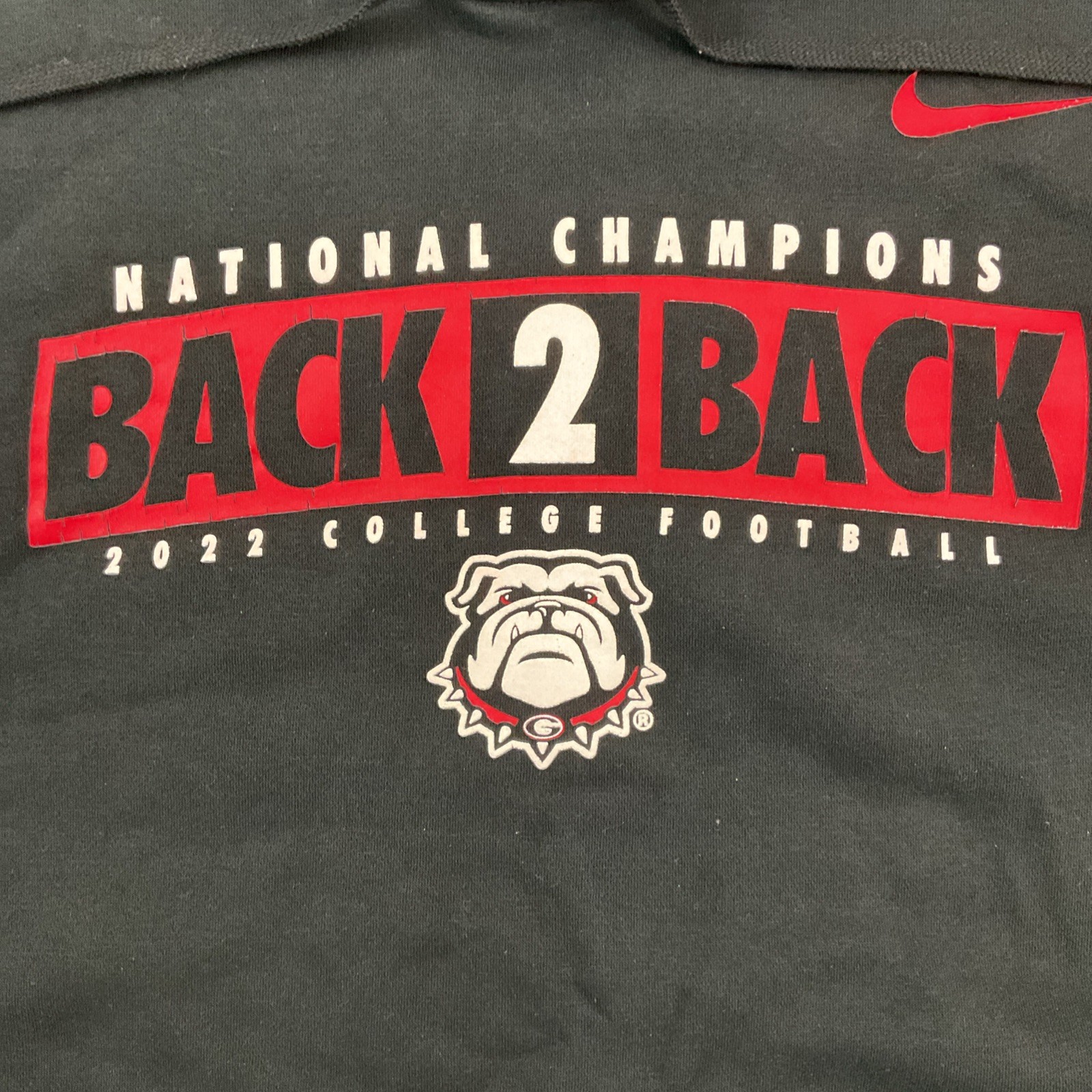 Georgia Bulldogs Hoodie Mens Large Nike National Champions Back To Back 2022