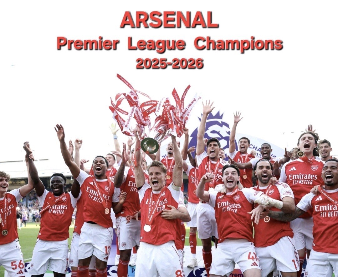 Arsenal 2025-2026 Premier League Champions 8×10 Photo