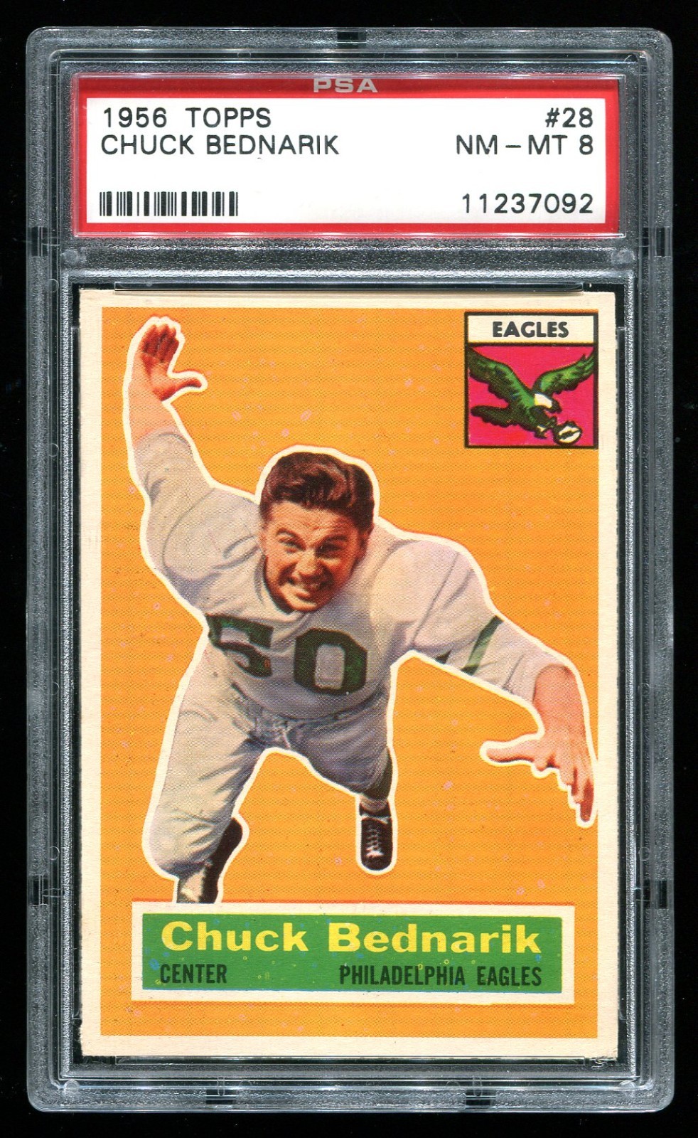 1956 Topps Chuck Bednarik #28 (HOF) PSA 8 (11237092)
