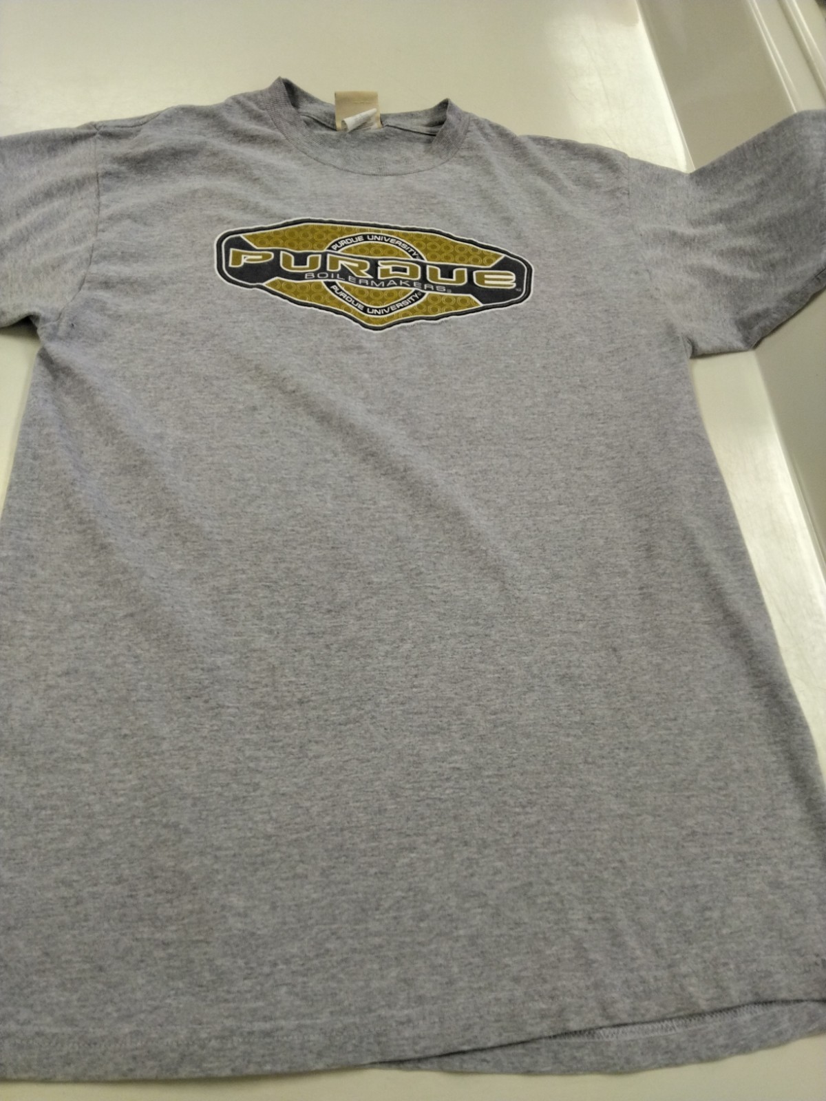Purdue Boilermakers Gray Mens T-Shirt Large Red Oak Sportswear Vtg