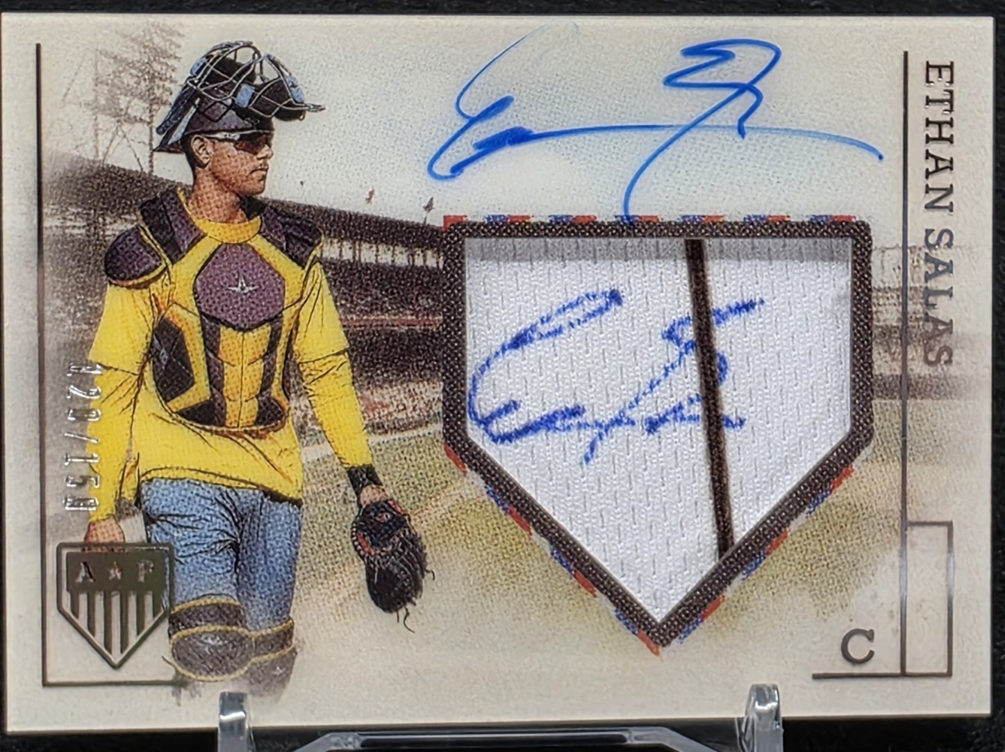 ETHAN SALAS 2023 Panini America’s Pastime Materials Signatures Auto Jersey /150