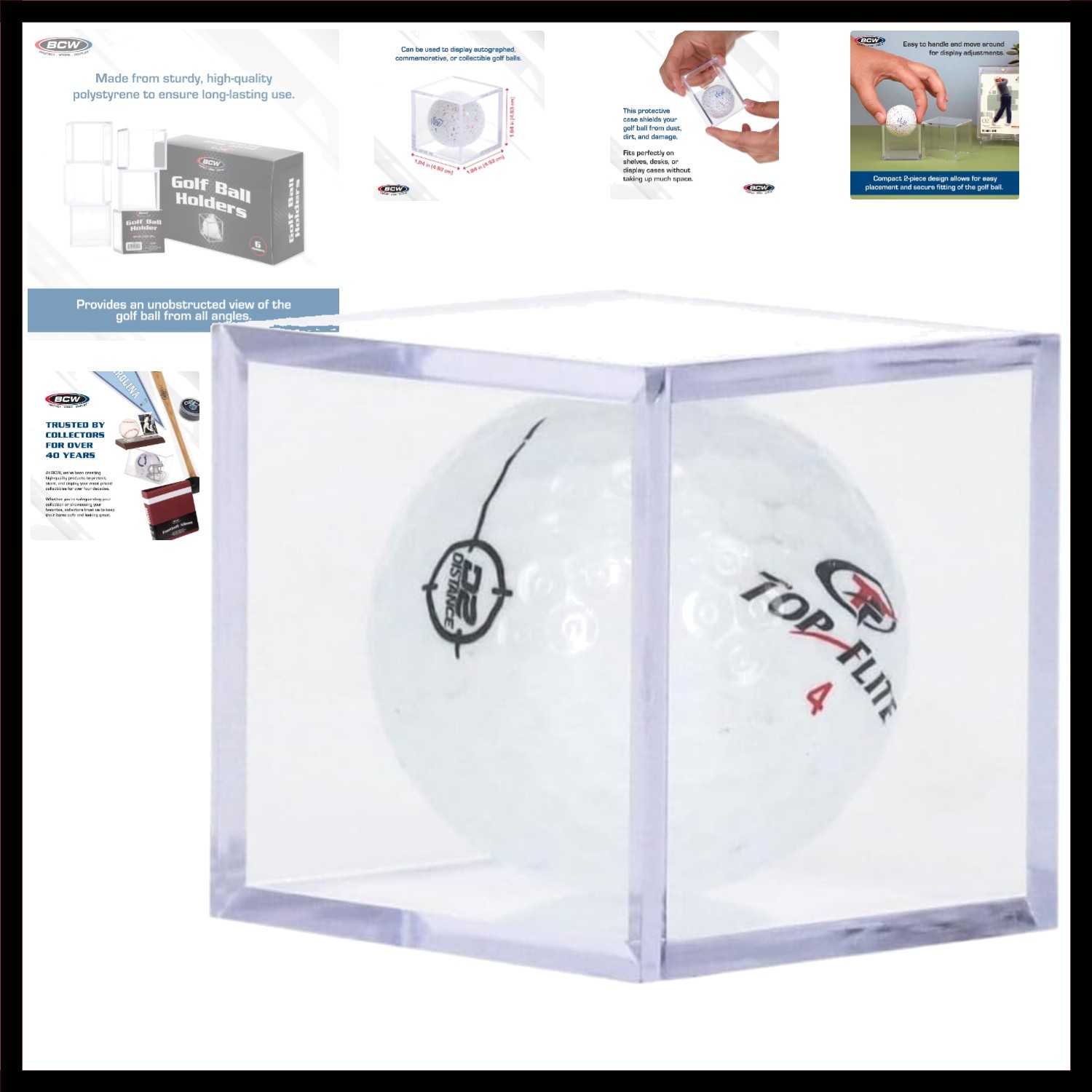 BCW Golf Ball Display Case – 1 ct Clear Polystyrene Shell Golf Ball Display…