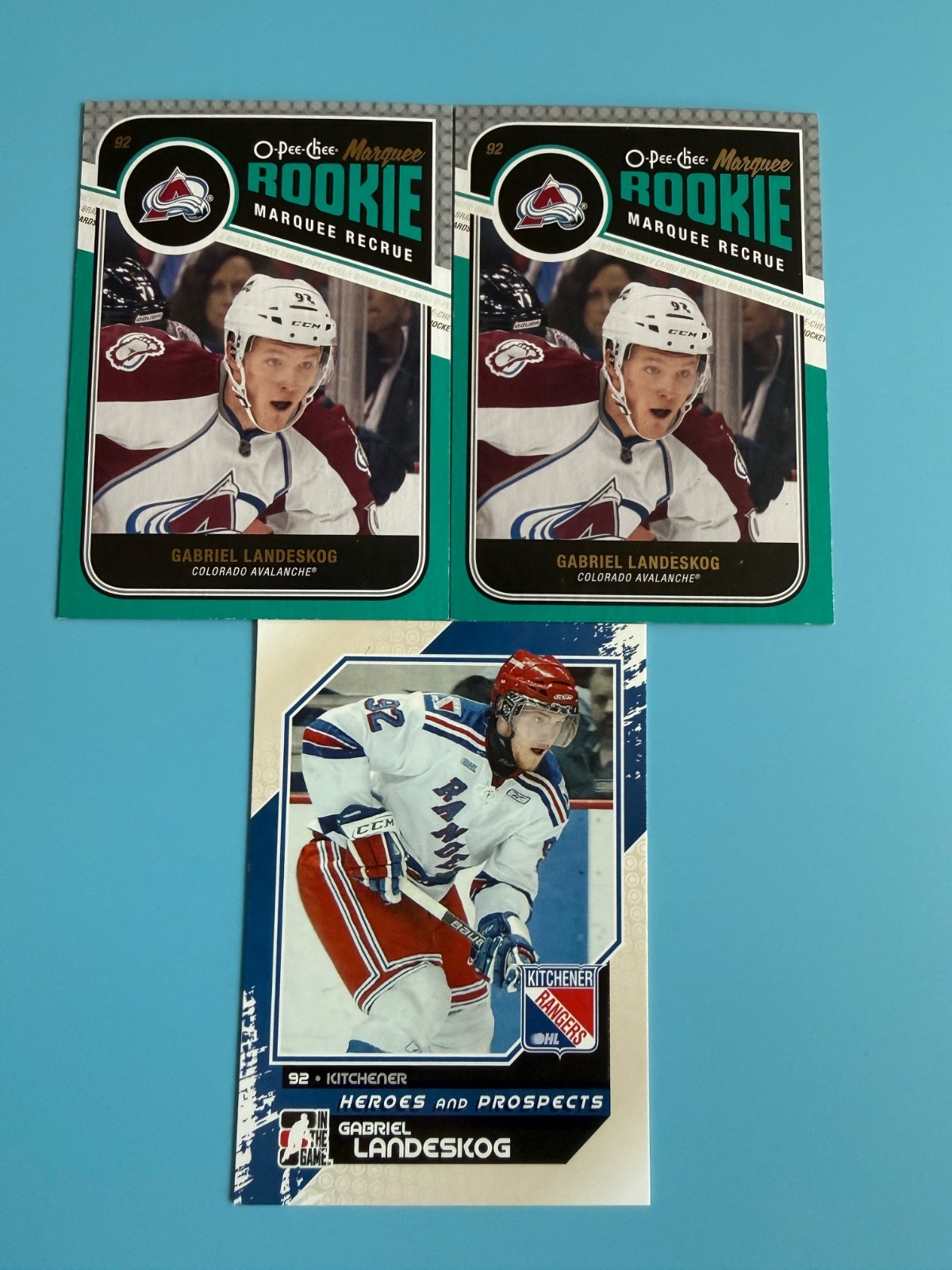 GABRIEL LANDESKOG MINI ROOKIE LOT / (2) OPC MARQUEE ROOKIES & ITG HEROES