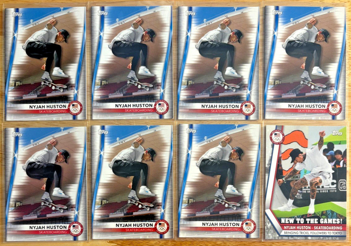 (8x) Nyjah Huston 2021 Topps U.S Olympic Team (#1 & #NG-NH) USA LOT – GOAT #2
