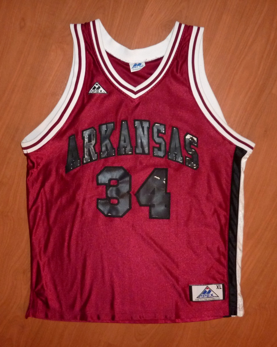 Vintage Apex One Arkansas Razorbacks #34 Sewn Basketball Jersey Men’s Size XL