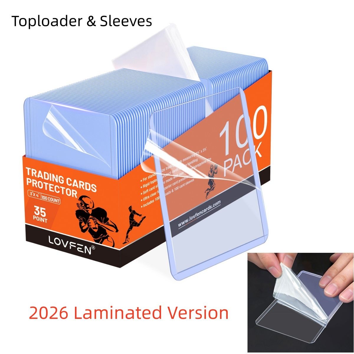 100/200/500/1000CT 3×4 Laminated Film Toploaders & Sleeves For 35pt Trading Card