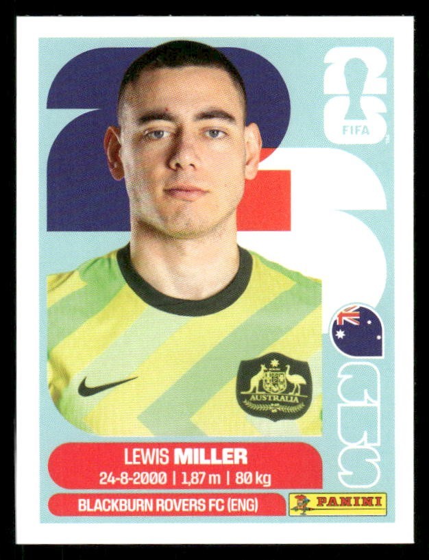 2026 USA Fifa World Cup Panini Sticker LEWIS MILLER Australia AUS9