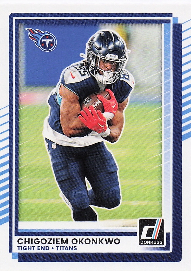 2025 Panini America, Inc. DONRUSS FOOTBALL CHIGOZIEM OKONKWO #19 TITANS TIGHT