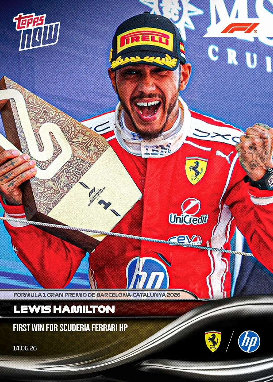 Lewis Hamilton 1st Win Ferrari – 2026 Formula 1 Topps NOW – Card 38 Presale