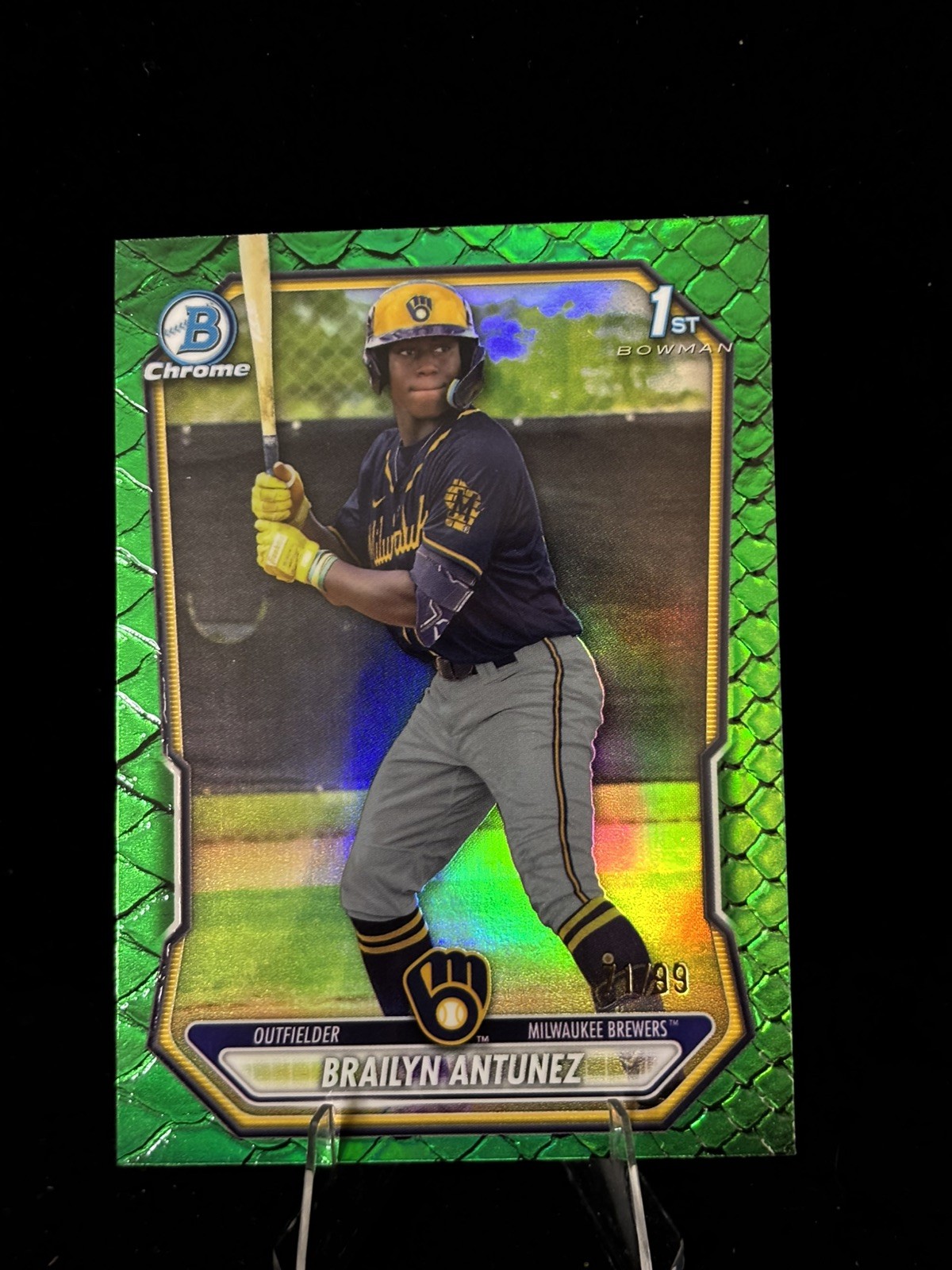 2026 Bowman – Chrome Prospects Brailyn Antunez 1st #BCP-41 Green Reptilian /99