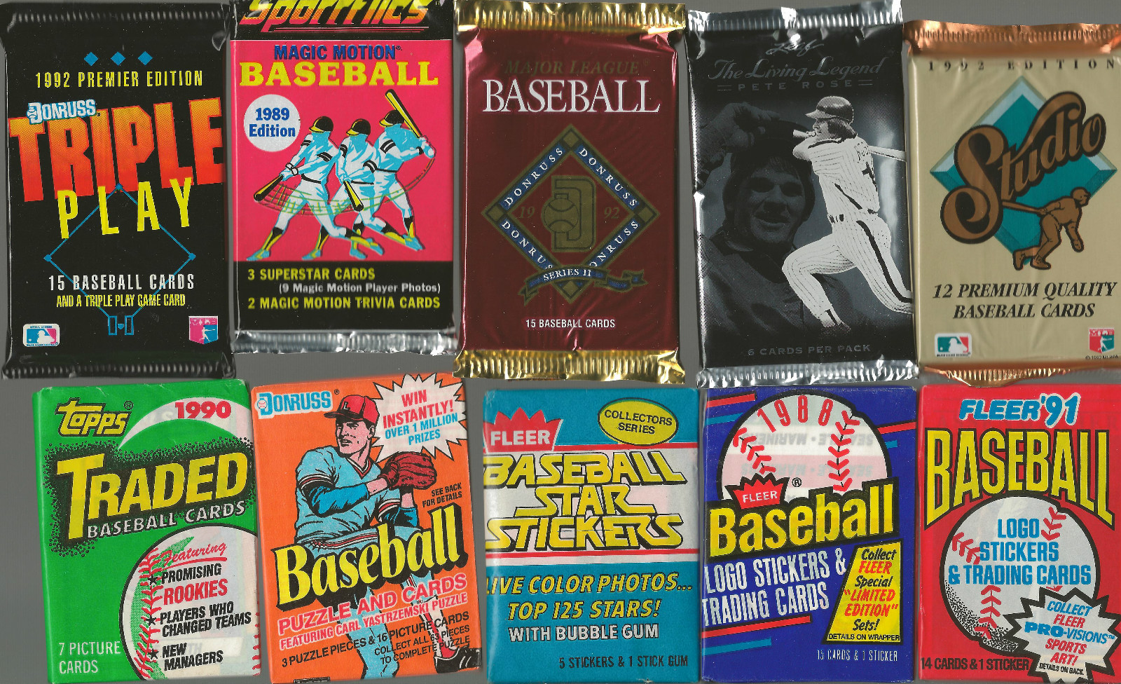 Huge Wholesale Lot of 1000 Unopened Old Vintage Baseball Cards in Wax Packs