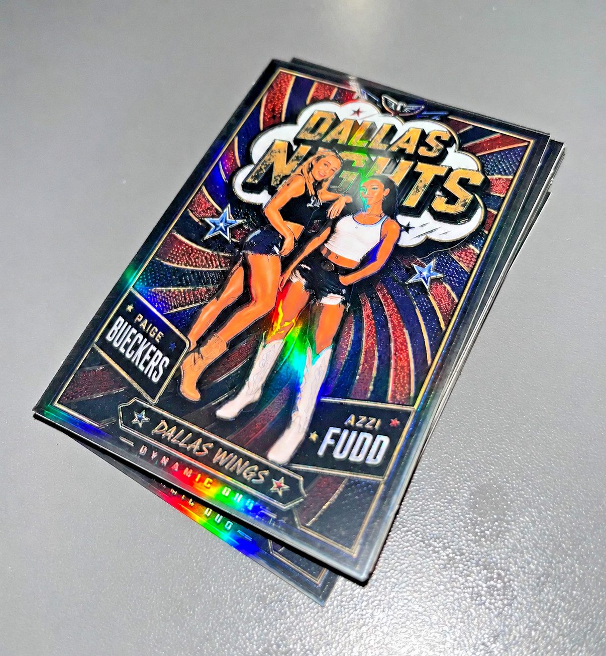 DALLAS NIGHTS ART Azzi Fudd Paige Bueckers Rookie Card Wings RC REFRACTOR /35 SP