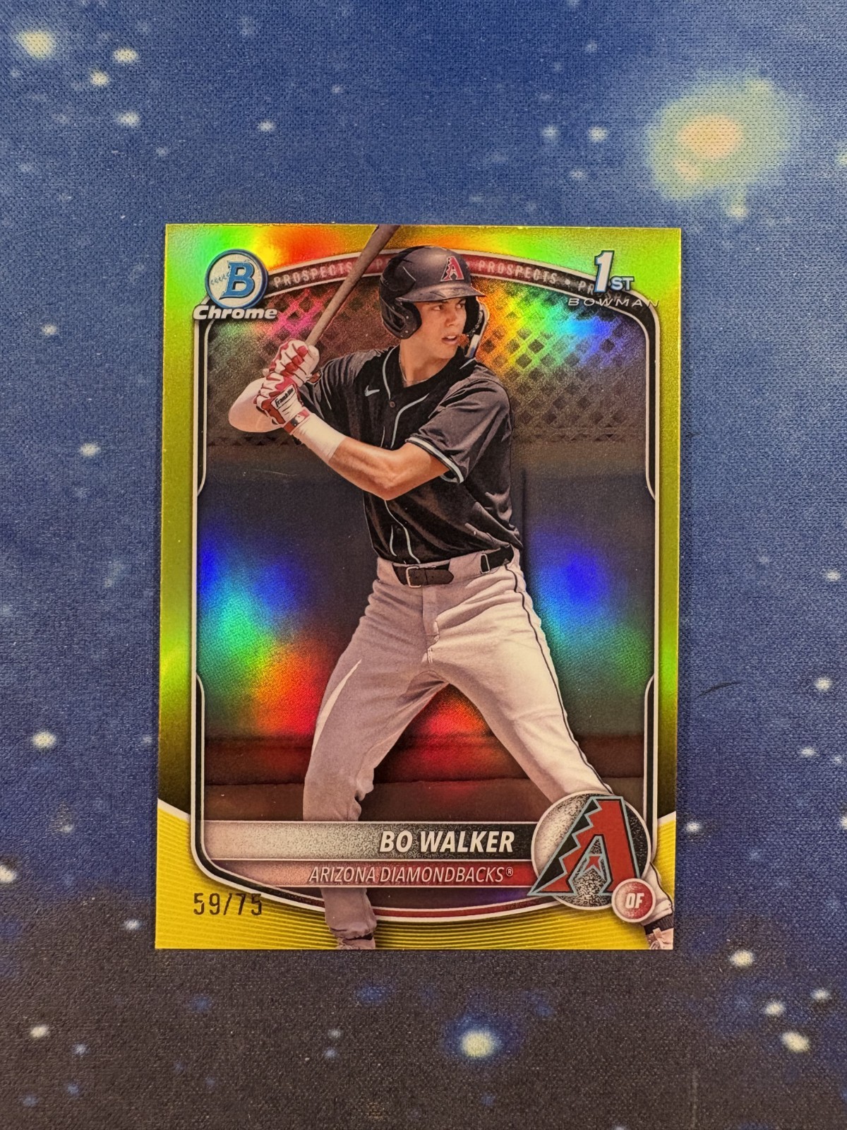 Bo Walker 2025 Bowman Chrome #BCP-92 1st Yellow Refractor /75 DIAMONDBACKS